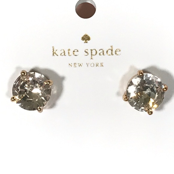 kate spade Jewelry - kate spade big diamond gold stud earrings
